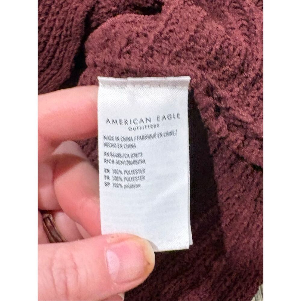 American Eagle Womens Knit Sweater V-Neck Long Sleeve Pullover Red Size XL - Picture 3 of 4